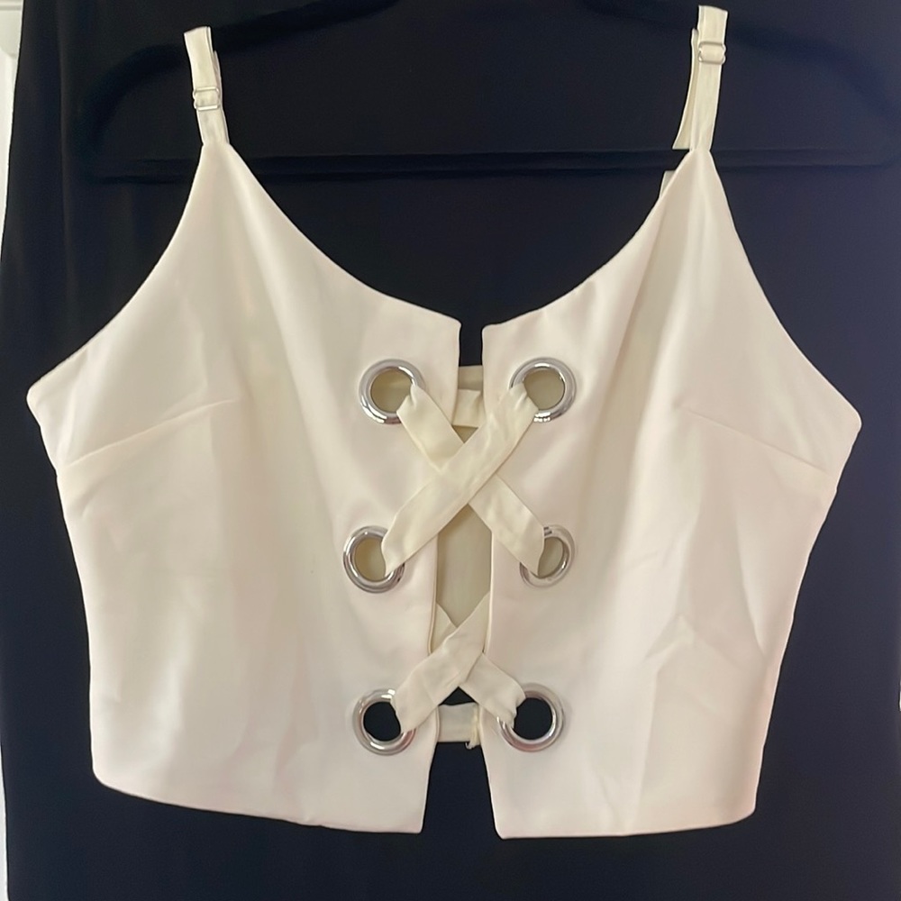 Beige Lace-up Corset top. Urban Outfitters NWT